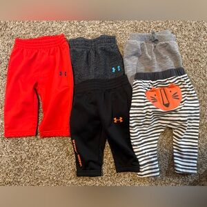 Under Armour Infant Pants Set - Red, Black, Gray